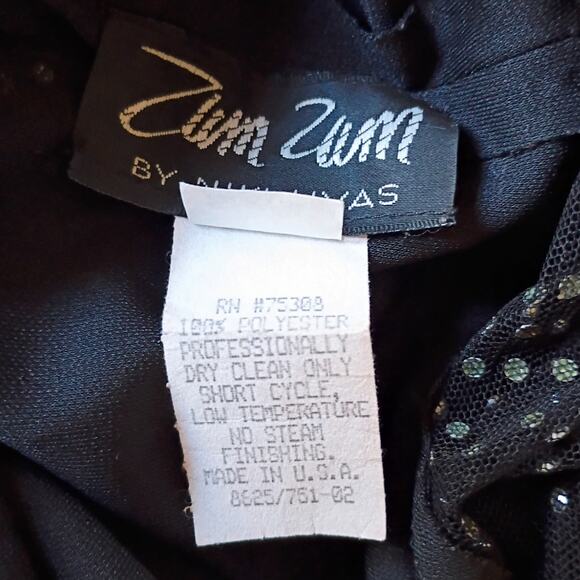 VINTAGE Zum Zum by Niki Livas Black Rhinestone Halter Gown Sz 2 Y2K Prom Formal - Picture 8 of 12